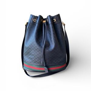Gucci Black Micro GG Bucket Bag